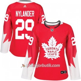 Dame Ishockey Toronto Maple Leafs Tröja William Nylander 29 Adidas 2017-2018 Röd Alternate Authentic